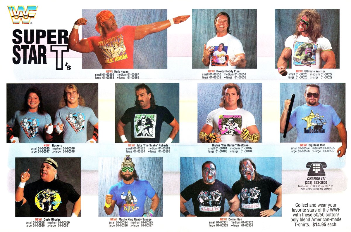 Grab these WWF Superstar T's! 🌟 #WWF #WWE #HulkHogan #RoddyPiper #UltimateWarrior #Rockers #JakeRoberts #BrutusBeefcake #BigBossMna #DustyRhodes #RandySavage #Demolition