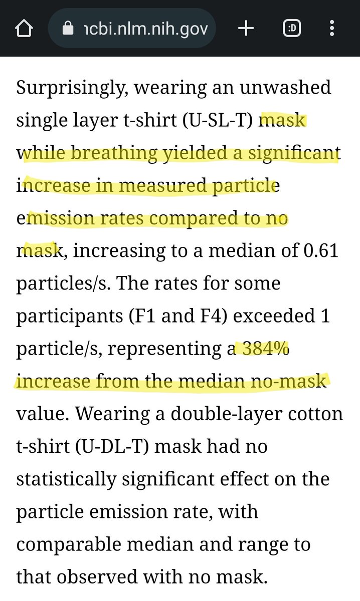 sharellequick's tweet image. The 2020.09.24 published study funded by NIAID/NIH, cloth masks INCREASED aerosolized particle emissions up to 384% while breathing over NO MASK. 
Improper use of tools can be HARMFUL.
Remove your used furnace filter. Speak/breathe through it. Logical. 🙄
ncbi.nlm.nih.gov/pmc/articles/P…