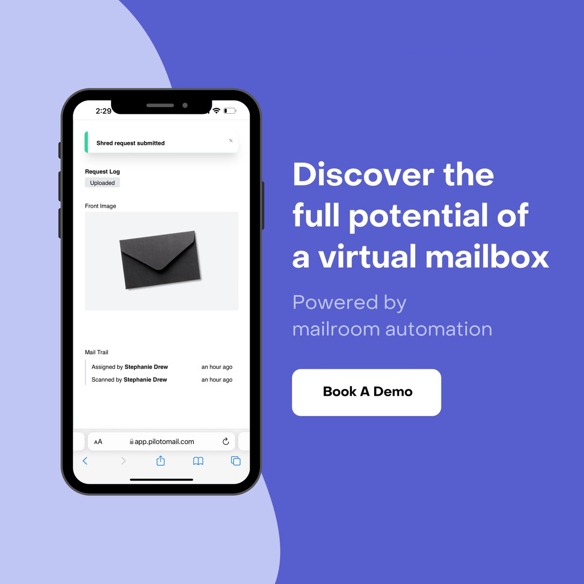 Give remote workers something to talk about. Join the mail revolution. 

💬 Discover what mailroom automation can do for your business. Book a demo at pilotomail.com.