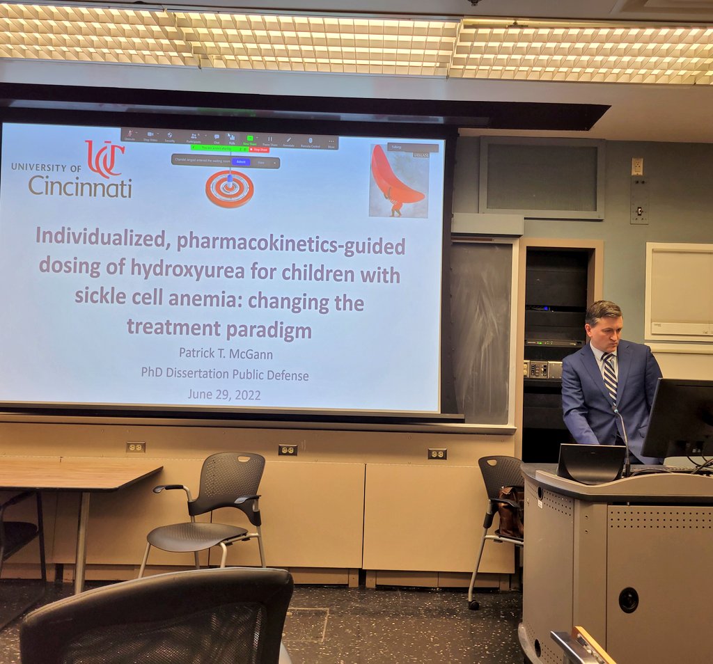 Alexandra Power-Hays, MD (@drpowerhays) on Twitter photo Proud of <a href="/PTMcGann/">Pat McGann, MD</a> presenting his PhD defense bringing #PrecisionMedicine to #SickleCellWarriors!
Optimal dosing of #hydroxyurea ⬆️ protective HbF% & F cell distribution to the same "curative" level as #GeneTherapy with ⬇️ in #SickleCell symptoms
#PhDone <a href="/CincyClinPharm/">Cincy Kids Clin Pharm</a> Proud of <a href="/PTMcGann/">Pat McGann, MD</a> presenting his PhD defense bringing #PrecisionMedicine to #SickleCellWarriors!
Optimal dosing of #hydroxyurea ⬆️ protective HbF% & F cell distribution to the same "curative" level as #GeneTherapy with ⬇️ in #SickleCell symptoms
#PhDone <a href="/CincyClinPharm/">Cincy Kids Clin Pharm</a>