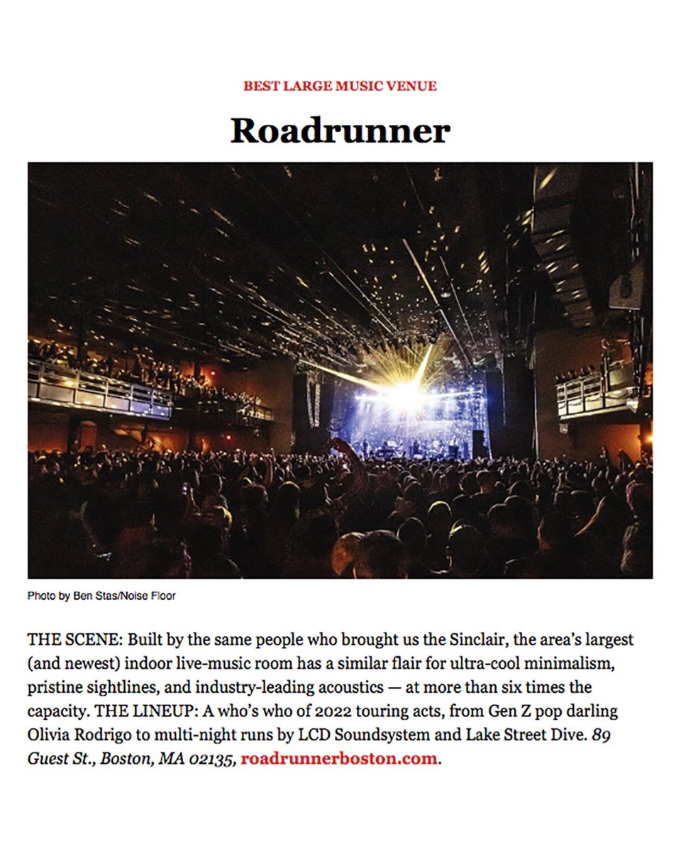 Thanks to <a href="/BostonMagazine/">Boston Magazine</a> for voting us Best Large Music Venue in the Best of Boston 2022 awards! (📸: @ben_stas) bostonmagazine.com/best-of-boston…