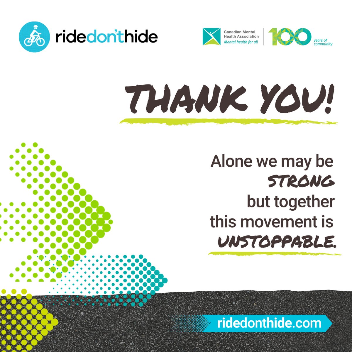 A BIG THANK YOU to everyone who came together for this year's Ride event! It would not have been possible without the love &amp; support of our community. Remember to keep going always and ask for help when needed, YOU are NOT ALONE. See you next year folks with the same energy &amp;love