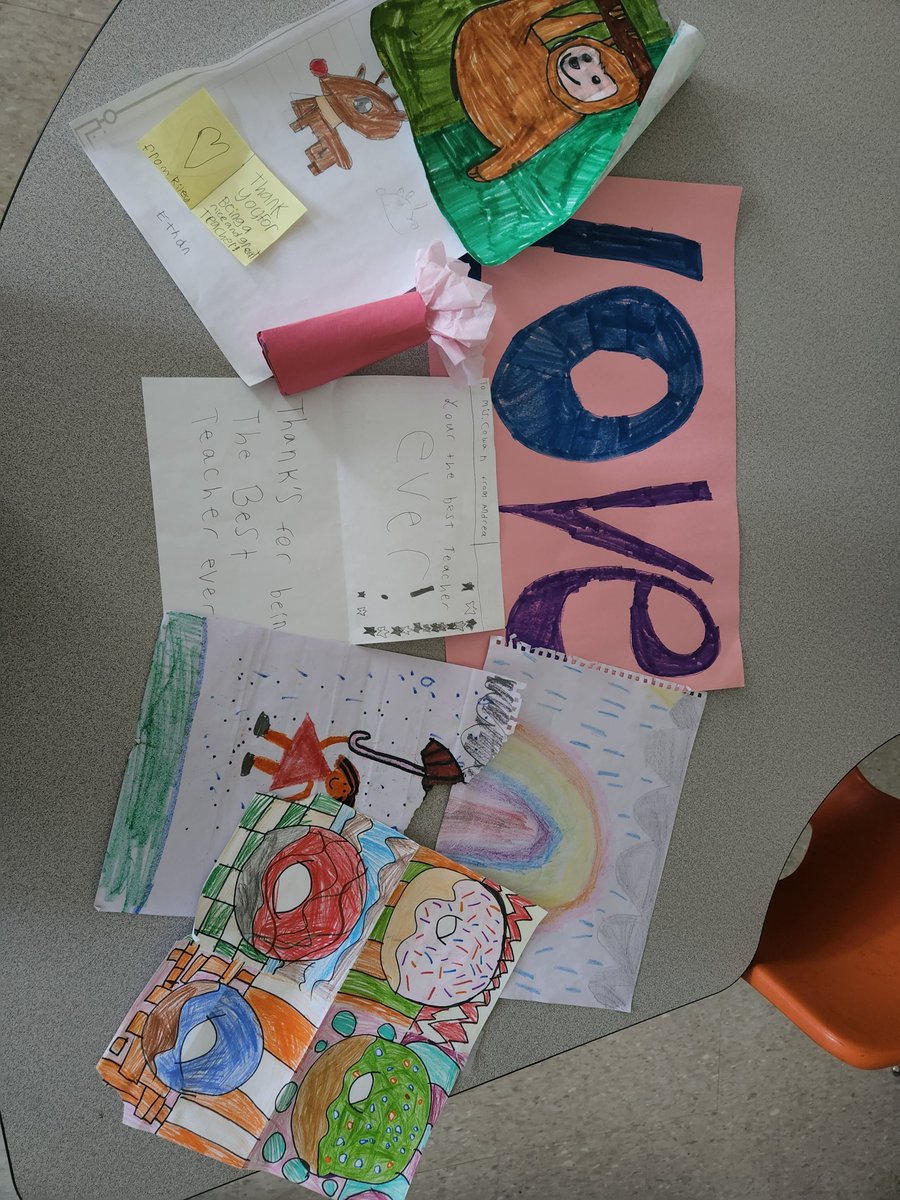 Cleaning the classroom and taking things home for the summer - I'm going to miss getting these types of gifts!