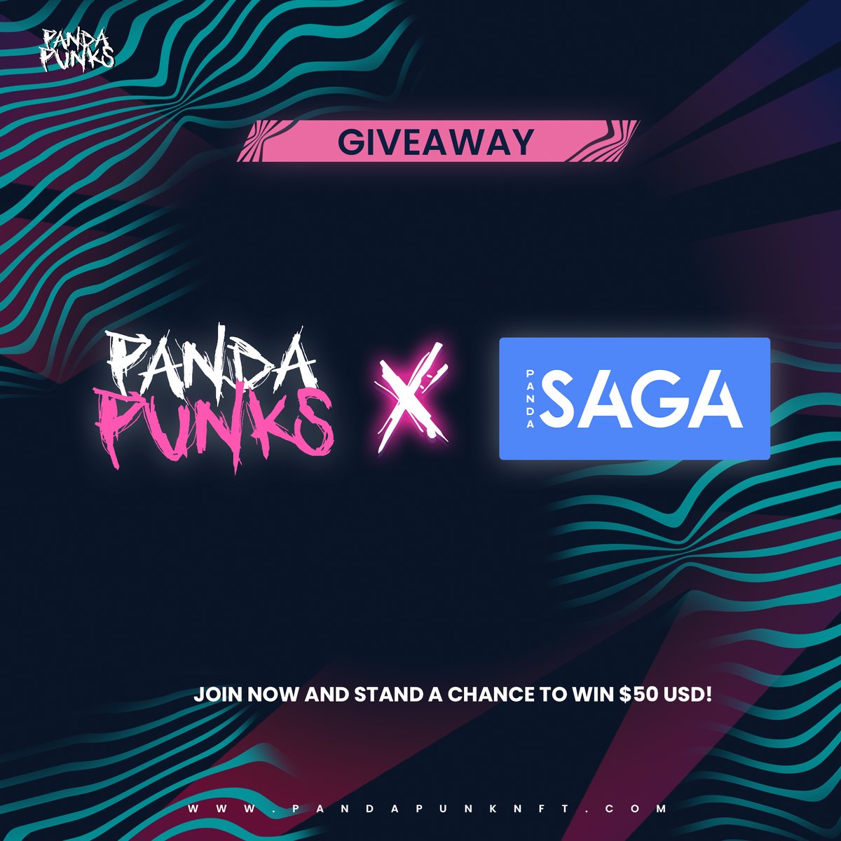 🚨 GIVEAWAY ALERT 🚨

To commemorate the upcoming good news, we will be giving away $50 USD to one lucky winner. 

To enter:
1. RT &amp; ❤️
2. Tag 3 friends
3. Comment #PandaSaga 

Goodluck⚡️

<a href="/PandaSagaNFT/">Panda Saga</a> 👀