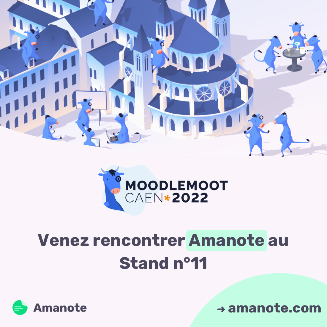 Amanote_EdTech's tweet photo. Venez rencontrer @Amanote_EdTech  au @moodlemootfr du 6 au 8 juillet à l'@Universite_Caen  🤩 Vous aurez la possibilité de voir ce qu’Amanote peut faire pour aider vos étudiants dans leur réussite ainsi que poser toutes vos questions sur l’intégration de notre plugin à Moodle 😊 https://t.co/kWmVkFLPca