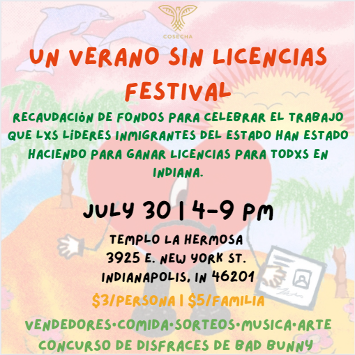 CosechaIndiana's tweet photo. Marquen sus calendarios para UN VERANO SIN LICENCIAS el 30 de julio de 4-9PM EST y compren sus boletos hoy en https://t.co/TOgLIAZtcs https://t.co/WscLB2c4mc