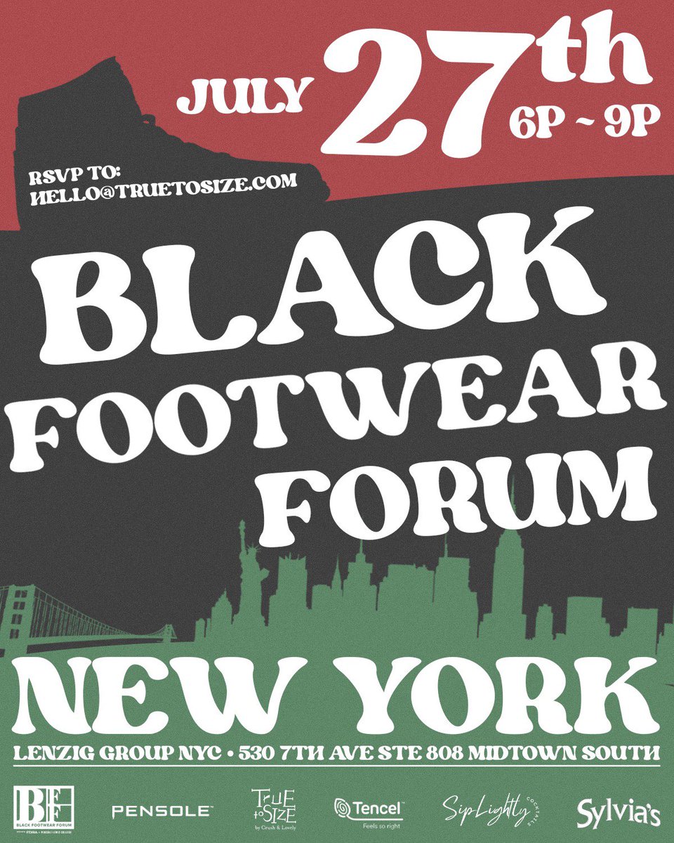 _Brotha_d's tweet image. Black Footwear Professionals in the NY tri-state area, come network and build with the Black Footwear Forum on 7/27. Ticket qtys are limited so RSVP soon.
@jazzyrae @Losdad @FDRA @pensolelewis
#BFFNYC #Networknerd