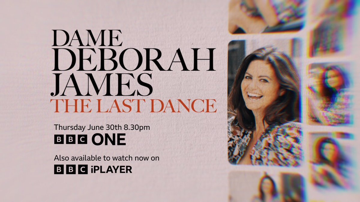 ‘Deborah James: The Last Dance’
A celebration of the life and legacy of <a href="/bowelbabe/">Deborah James</a> 

Watch it on <a href="/BBCiPlayer/">BBC iPlayer</a> now bbc.co.uk/iplayer/episod…

And on <a href="/BBCOne/">BBC One</a> at 8.30pm on Thursday 30th June