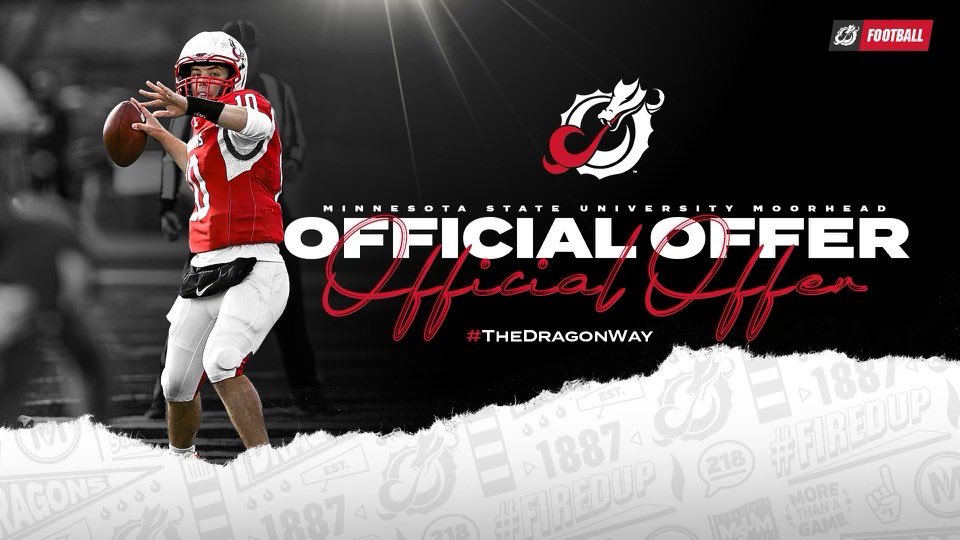 After a great phone call with @CoachChaseMont!! I’m excited to receive an offer from <a href="/msum_football/">MSUM Dragon Football</a>!!! 🐉