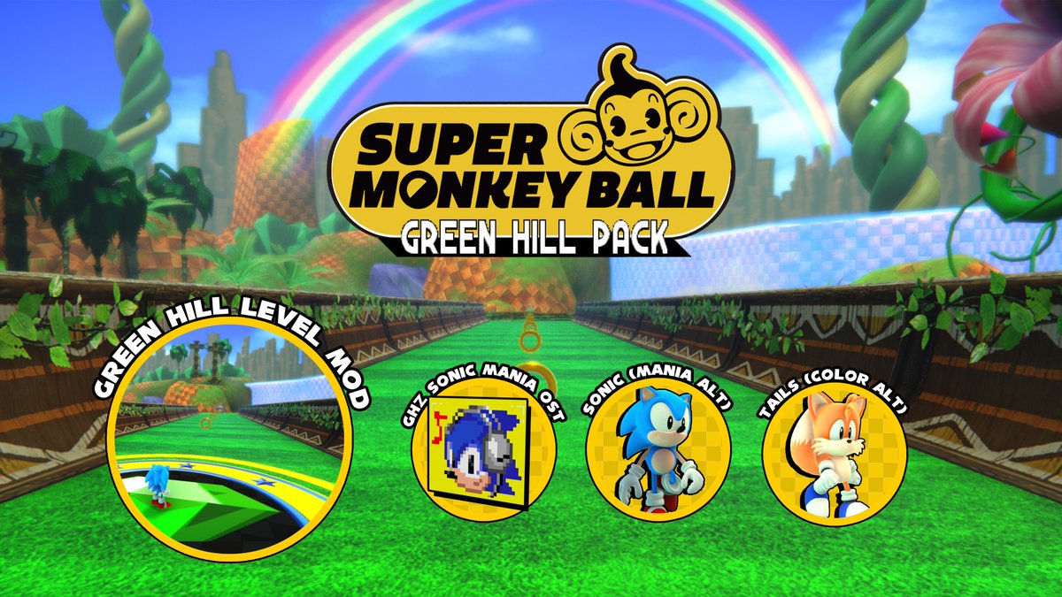 MonkeyBallTweet's tweet photo. The Green Hill Pack is now available for download for all Banana Mania players on PC! 

Hope you all enjoy! 💛
https://t.co/T87fn5twqL https://t.co/F09nYiVZVh