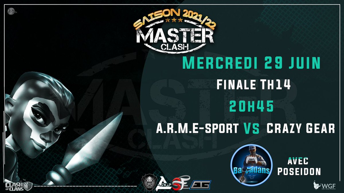 MasterClash (@masterclash_coc) on Twitter photo On se retrouve ce soir à 20H45 pour suivre la finale FullTh14 du tournoi Master Clash
<a href="/ARMECOC/">A.R.M.E. | coc</a> vs Crazy Gear chez <a href="/barca_gaming/">Barça dan’s gaming</a>
twitch.tv/barcadans
Vous voulez voir des attaques de Folie?
Alors c'est là qu'il vous faudra être. 😍 On se retrouve ce soir à 20H45 pour suivre la finale FullTh14 du tournoi Master Clash
<a href="/ARMECOC/">A.R.M.E. | coc</a> vs Crazy Gear chez <a href="/barca_gaming/">Barça dan’s gaming</a>
twitch.tv/barcadans
Vous voulez voir des attaques de Folie?
Alors c'est là qu'il vous faudra être. 😍