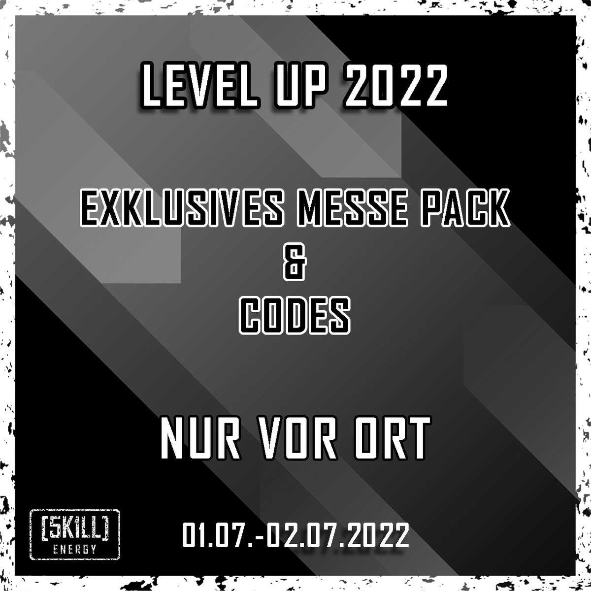 #esport gemeinsam gestalten 🤝
🔥LEVEL UP 2022🔥 
👀 #SkillEnergy ist vor Ort bei unserem Partner alpenScene in der Lounge und erwarten euch 
✅ Kostprobe
✅ Messe Pack zum bestellen und mitnehmen
✅ Exklusiver Code vor Ort🤫 
🗓️ 01.07.-02.07.2022
#roadtolevelup
#levelupsalzburg