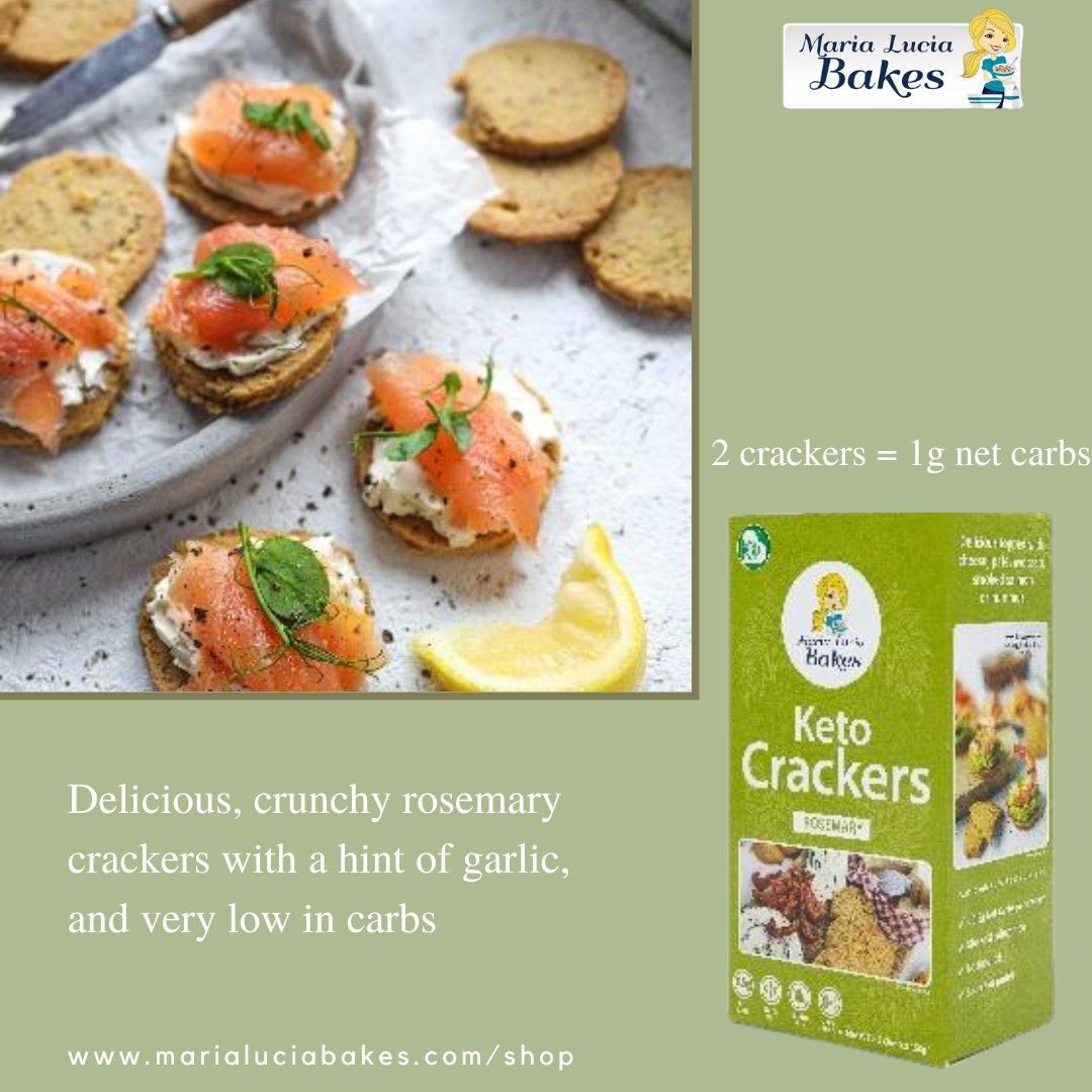 MariaLuciaBakes's tweet photo. Our Rosemary keto crackers make the perfect base for all kinds of tasty low carb toppings; pate, cheese, avocado, smoked salmon & at 1g Net carbs for 2 are the perfect snack.
๐๐ผhttps://t.co/LNwb1OWYc1
#ketocrackers #ketosnacks #glutenfreecrackers #ketodiet #lowcarbcrackers https://t.co/dLNZucJmwH