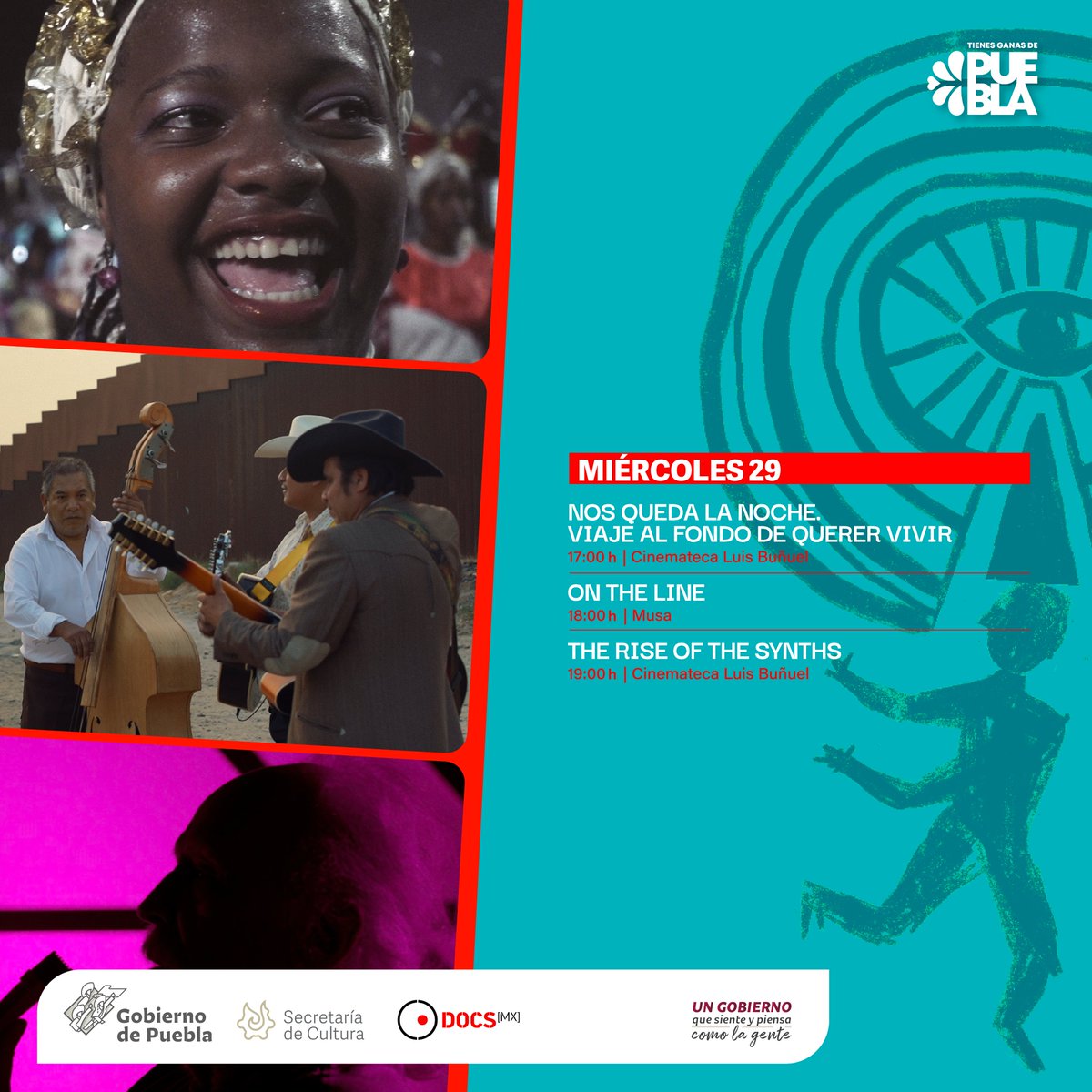 CulturaGobPue's tweet image. ¡#DocsPuebla2022 👁🗨 ya está aquí!

Consulta la cartelera 📽️ de hoy, ¡te esperamos! @DocsMX @cinemateca_pue 
#TienesGanasDePuebla.