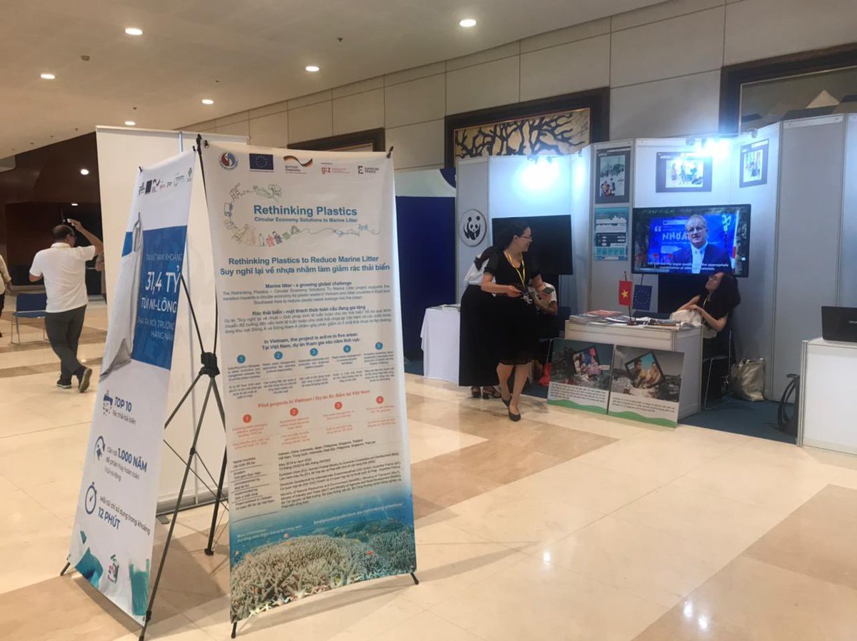 conan_herve's tweet photo. #Vietnam A l’occasion du lancement du Plan d’actions national de l’#EconomieCirculaire organisé par #MONRE et @UNDPVietNam , présentation des actions et résultats du projet 🇪🇺 #RethinkingPlastics par l’équipe @expertisefrance #TeamEurope @EUDelegationVN @FranceAuVietnam https://t.co/xin1exLmqe