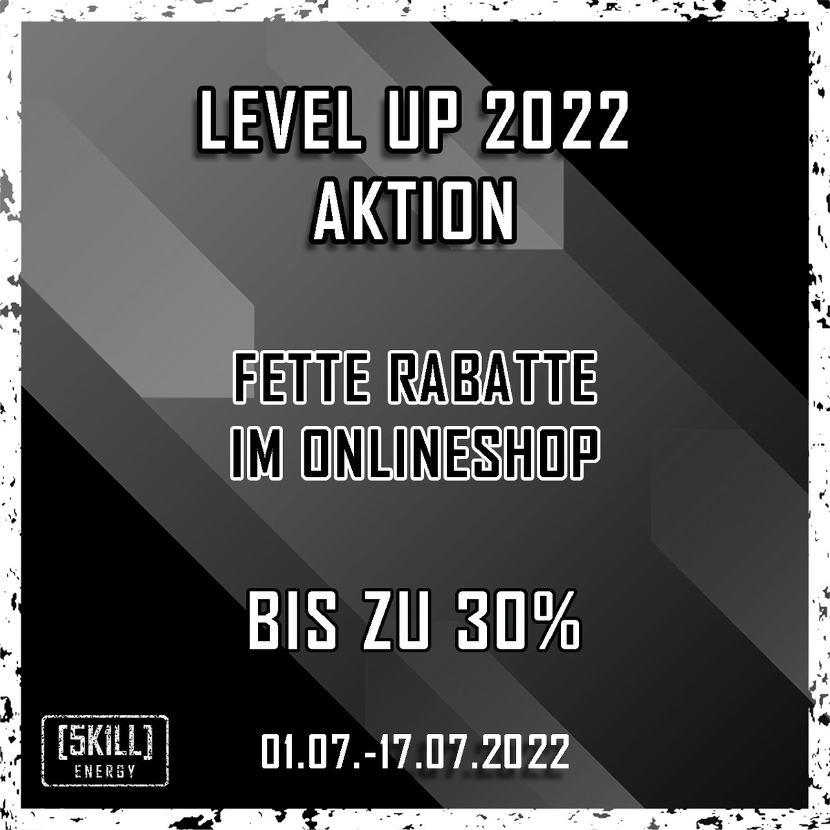 #esport gemeinsam gestalten 🤝
🔥 LEVEL UP 2022 🔥 
👀 Zur Feier des Events gibt es auch fette Rabatte im Onlineshop!
✅ Bis zu 30% Rabatt
✅ DOPPELT SPAREN - Rabattcodes bleiben aktiv
ℹ️ ab 50€ Versandkostenfrei
🗓️ 01.07.-17.07.2022
#roadtolevelup
#levelupsalzburg
#SkillEnergy