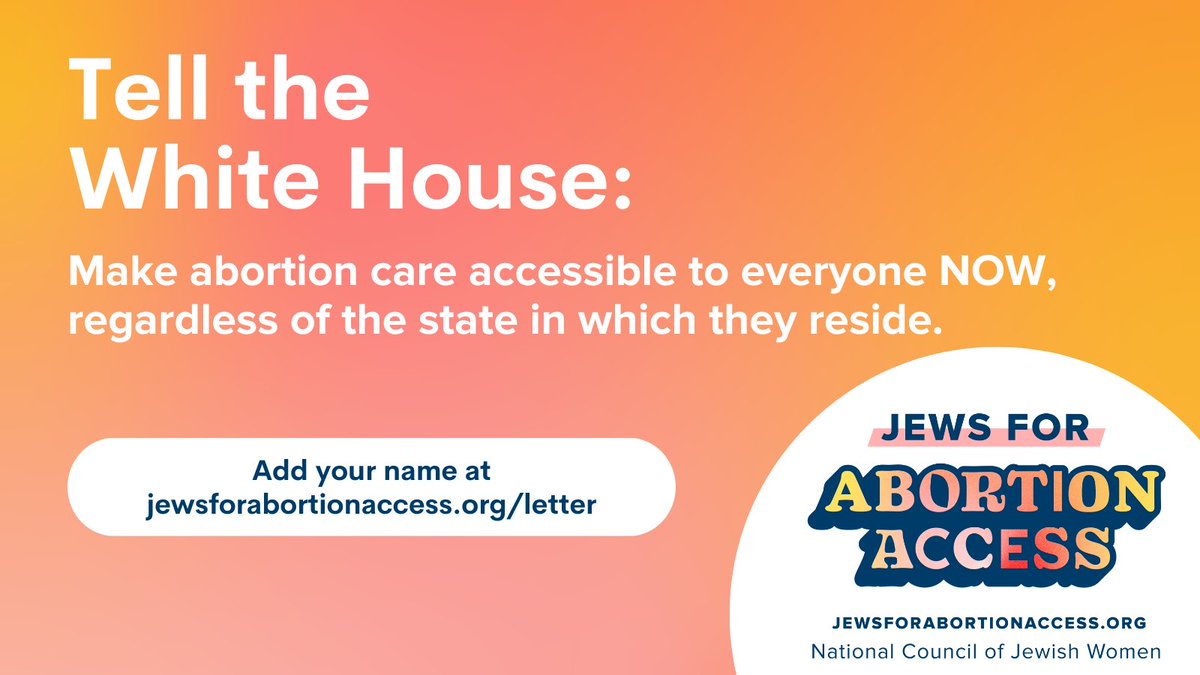 It’s time to demand action from our elected representatives — and we’re starting at the top.

Add your name to our letter to President Biden and VP Harris from #JewsforAbortionAccess urging them to rapidly make abortion care more accessible to everyone: jewsforabortionaccess.org/letter