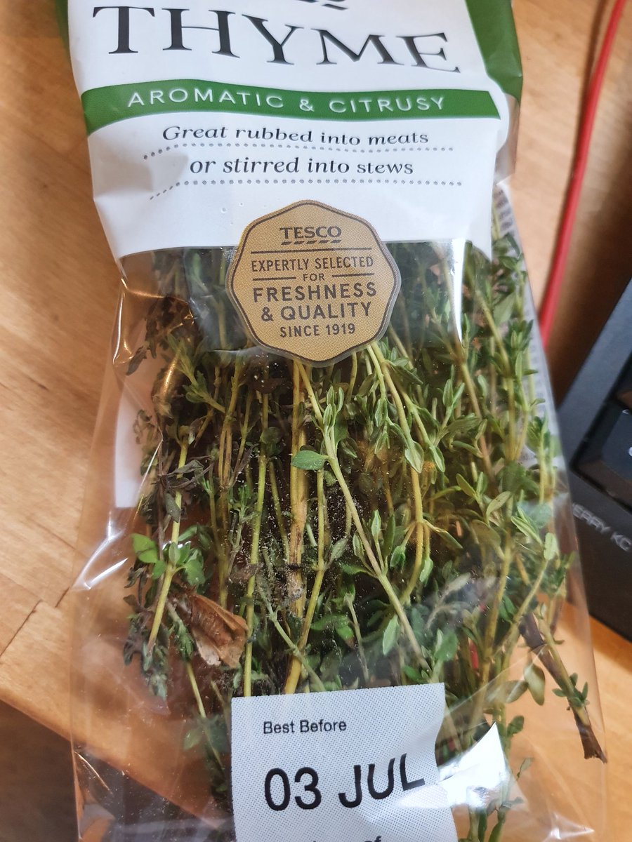 emmacallear's tweet photo. @Tesco a dead mother in an unopened packet of thyme just bought from your Failsworth store. Really? https://t.co/1g0UMo2HfC