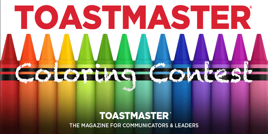 Toastmasters's tweet photo. Toastmaster Magazine Coloring Contest for Kids!
The contest takes place from June 29 – July 31, 2022. Get the whole the family talking about Toastmasters today!
https://t.co/eY556FwSfs
#toastmasters #color #coloringcontest #anniversary #kids https://t.co/FZhIHfKAbz