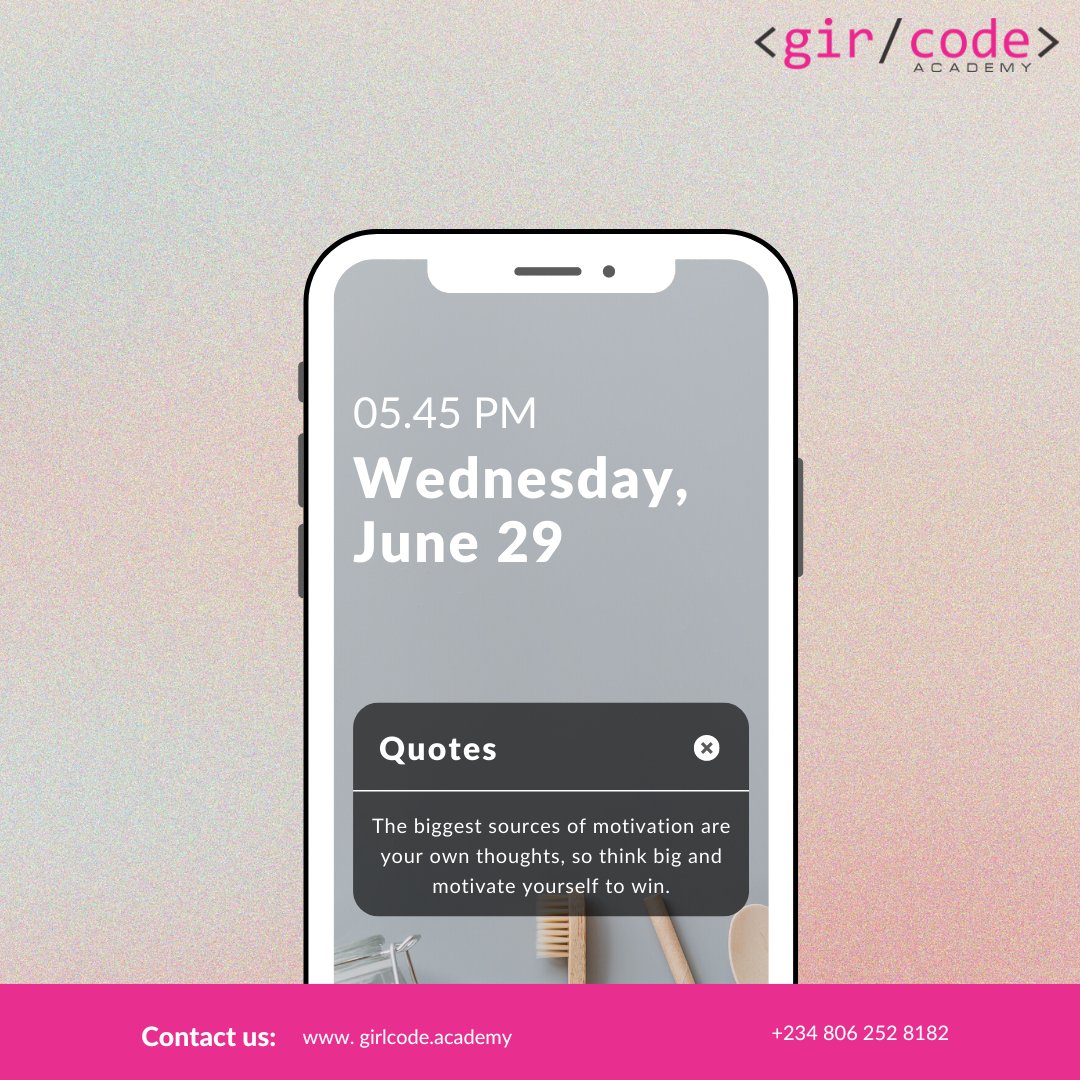GirlCodeAcademy's tweet image. Your wins go hand in hand with your imagination, courage and motivation.

Don&apos;t lose that spark. We are rooting for you!

#girlpower #gircode #Girlcodeacademy #growth #iamremarkable #keepwinning #love #bold #midweekmotivaton