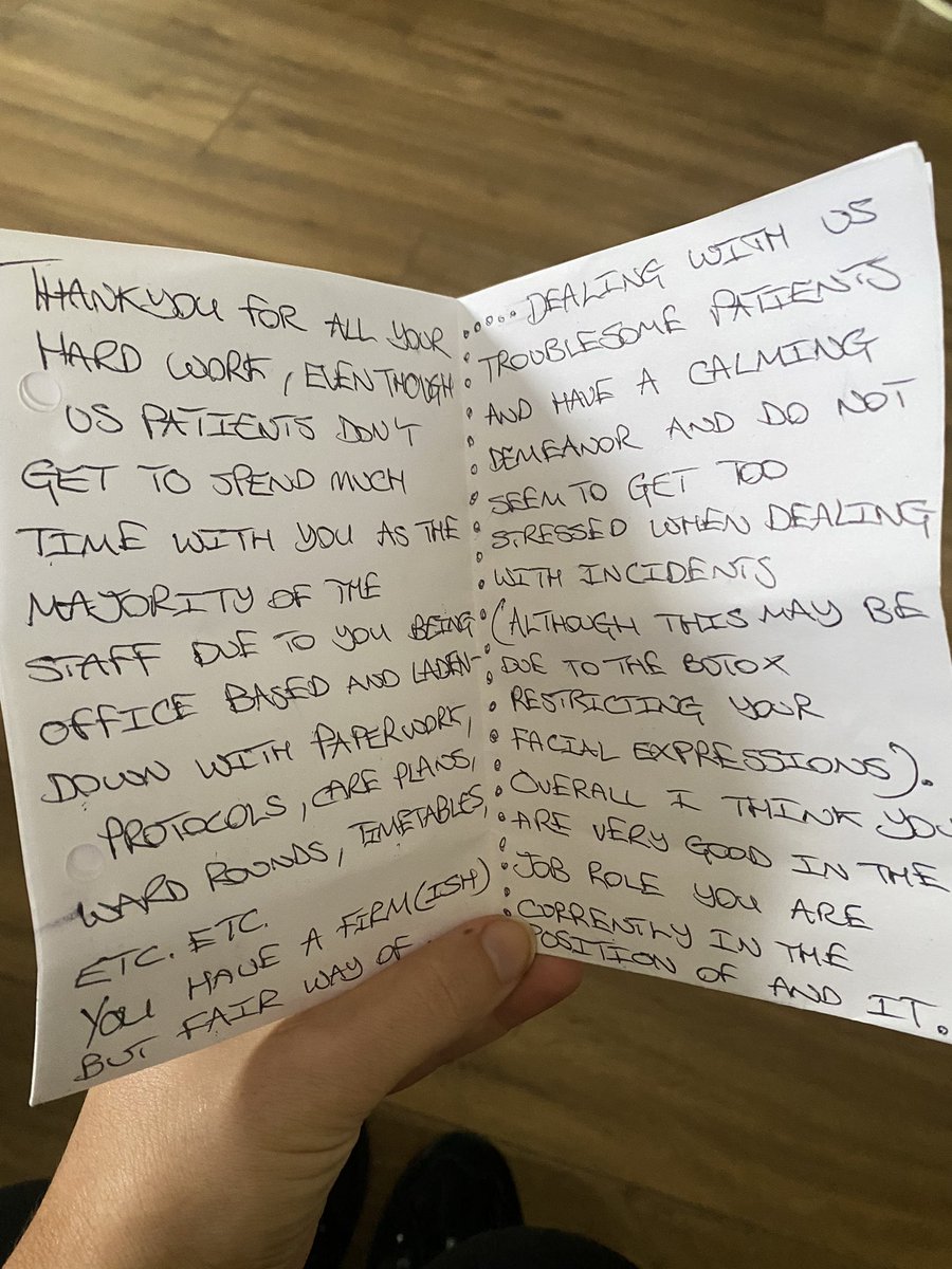CherniceFx's tweet photo. When a patient writes you a card, made me giggle 💕 https://t.co/OoPW4abD9R