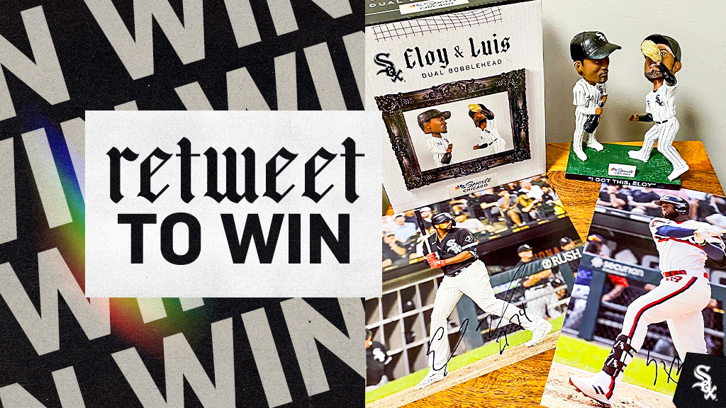 soxcharities's tweet photo. RETWEET &amp; FOLLOW us for a chance to win this Eloy Jiménez + Luis Robert prize pack! 

No purch. nec. Enter by 12:00 p.m. CT on 7/1/2022. https://t.co/Wst0ytLvPd https://t.co/gTK3NmEybZ