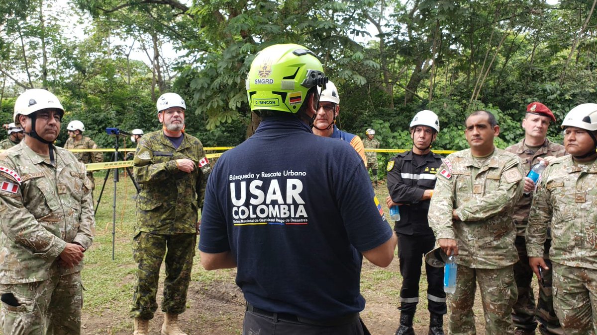 UNGRD's tweet photo. #BúsquedaYRescate | Luego de 3 días de ejercicio, el equipo #USAR del @COL_EJERCITO @Ingenieros_EJC logró la Re-acreditación como #USARCol13 en el nivel pesado. Esto tras haber cumplido con los estándares establecidos por el #SNGRD bajo la metodología @Insarag. https://t.co/HX9LwWF5YA
