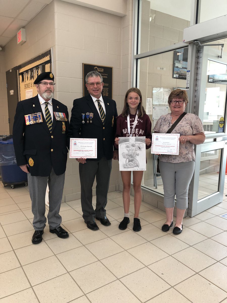 CaradocPS's tweet photo. Congratulations to our Grade 5 student Bronwyn! She who won 3rd place in the province for a Remembrance Day drawing she made last fall. We are so proud of you Bronwyn! @CaradocPS https://t.co/JV49qUo0UM