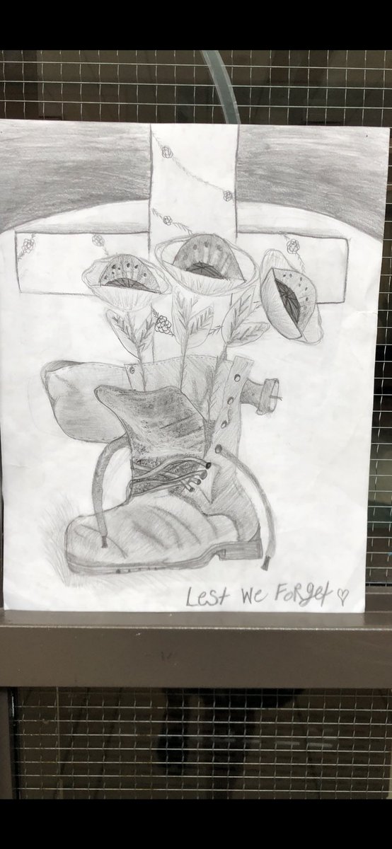 CaradocPS's tweet photo. Congratulations to our Grade 5 student Bronwyn! She who won 3rd place in the province for a Remembrance Day drawing she made last fall. We are so proud of you Bronwyn! @CaradocPS https://t.co/JV49qUo0UM