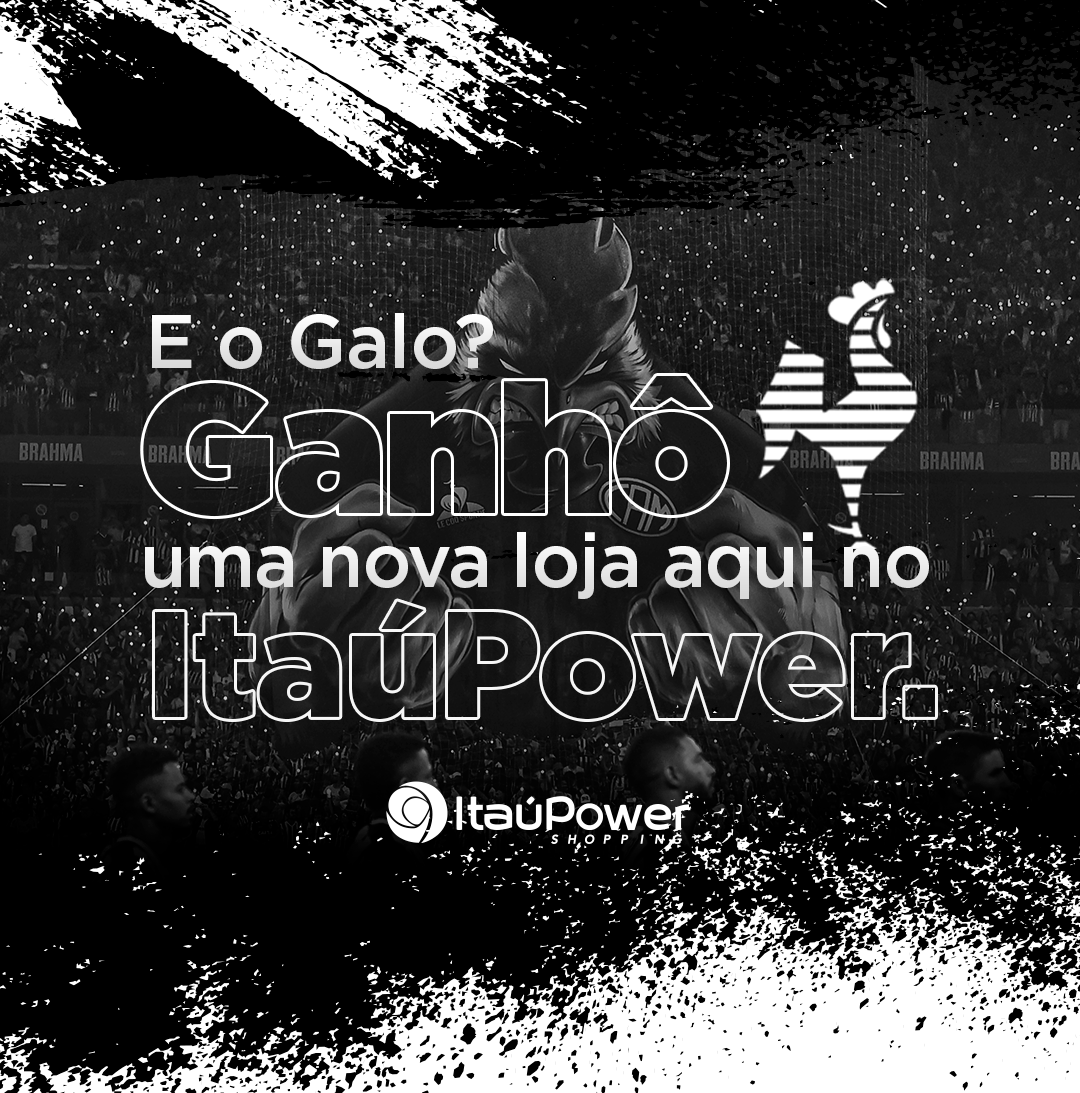 É AMANHÃ! A <a href="/lojadogalo/">Loja do Galo</a> chega com tudo por aqui, a partir das 10h. O Galo Doido já confirmou presença e o DJ Caio Aguiar também. Pra completar, balões premiados para Galo 🆚 Emelec no setor roxo do Mineirão e muito mais. 

📍 1º Piso, ao lado da Renner 

#itaupowershopping