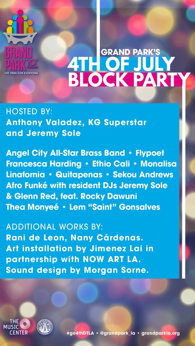 Monday <a href="/GrandPark_LA/">Gloria Molina Grand Park LA</a> <a href="/ACASBrassBand/">AngelCity⭐️BrassBand</a>