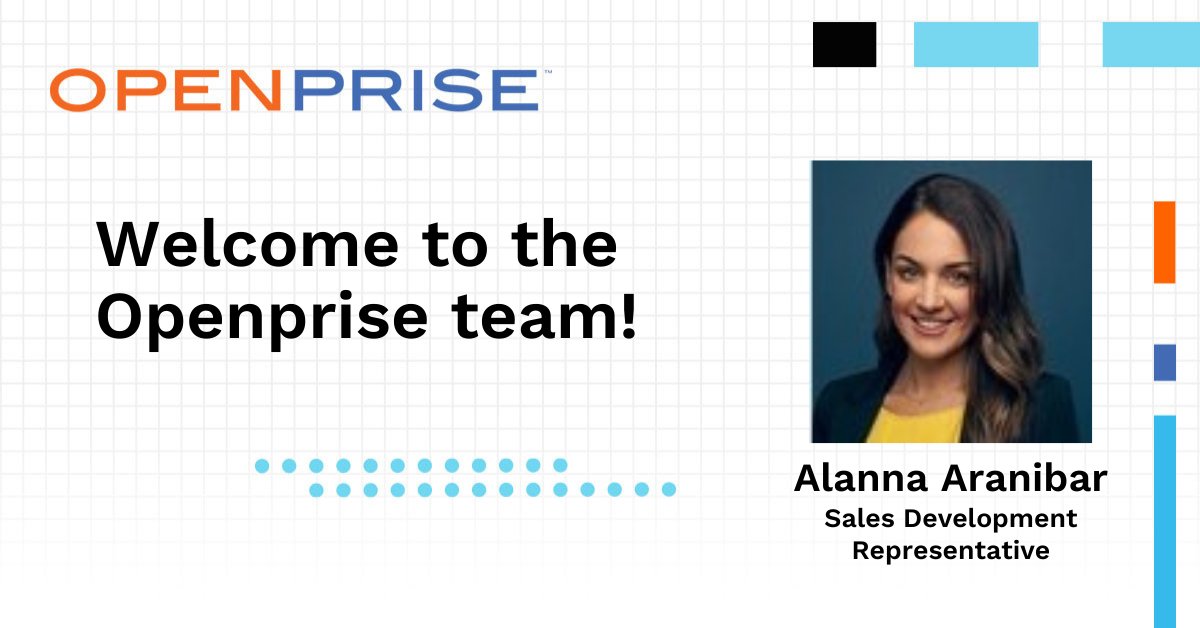 🎉 🎉 🎉 Join us in welcoming our newest team member, Alanna Aranibar!

Welcome to Openprise, Alanna. We are so excited you're here! #EmployeeSpotlight