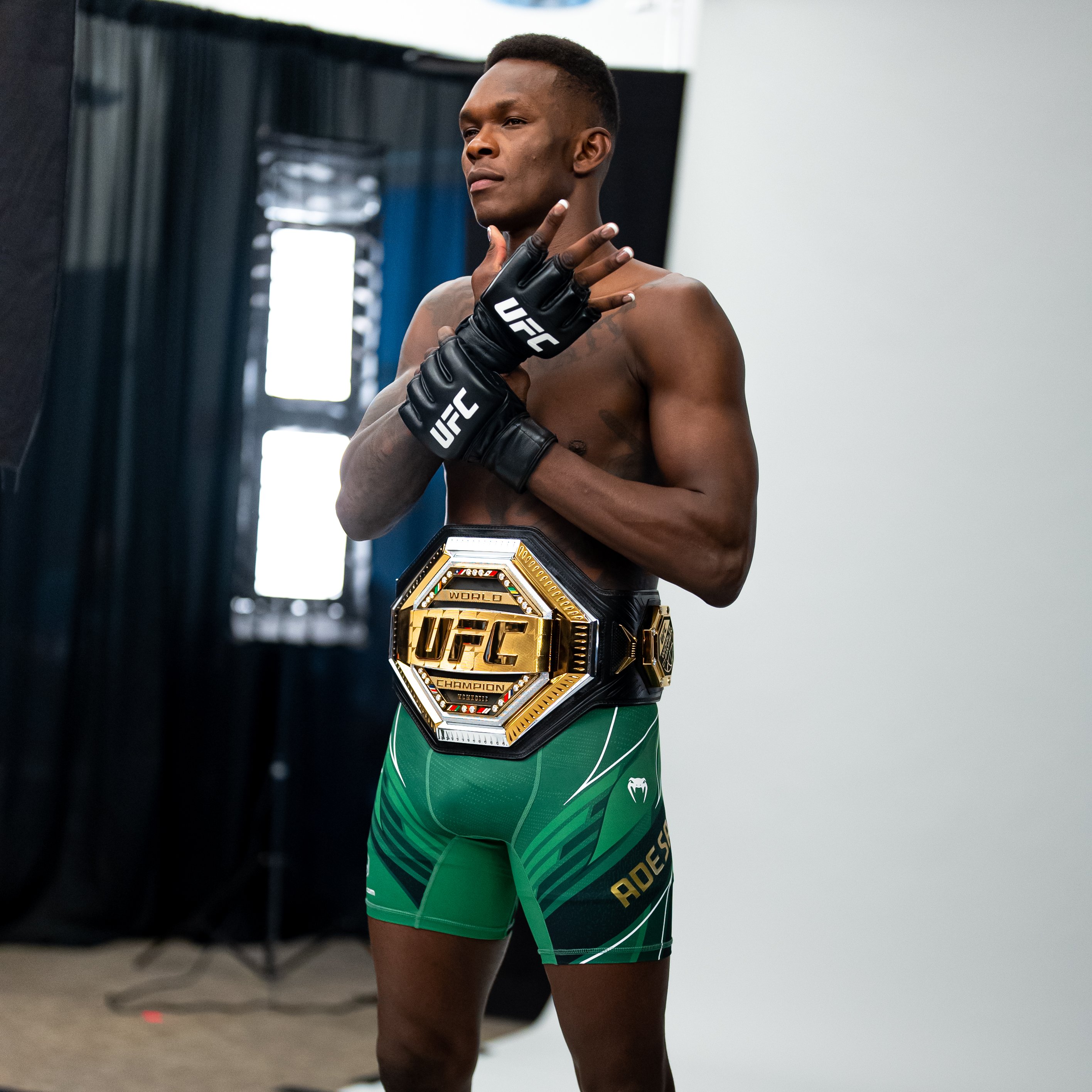 UFC on X: Izzy rocking the green & gold shorts 👀🔥 [ #UFC276, #UFCFightWeek, Saturday