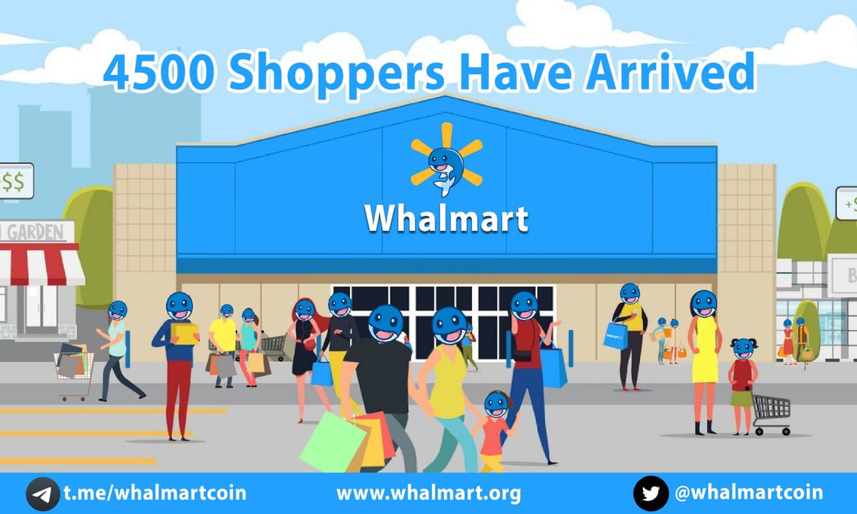 Wow! Two and half weeks later, we have over 4,500 shoppers filling up their #Whalmart carts and bags! 🛒🛍

#Walmart #BNB #BSC #Binance <a href="/stevewilldoit/">Steve Will Do It</a>