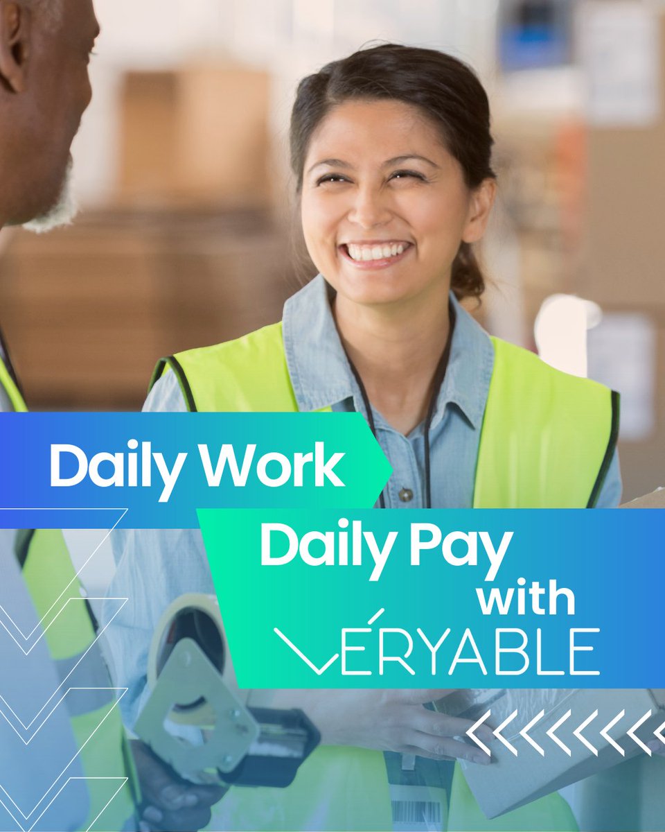 We believe your happiness is foster by a positive life-work balance! That's why daily pay and daily work has never been easier! Find the gigs you want with Veryable! 🤑💰

#veryable #workyourway #gignearme #getpaid #dailywork #dailypay
