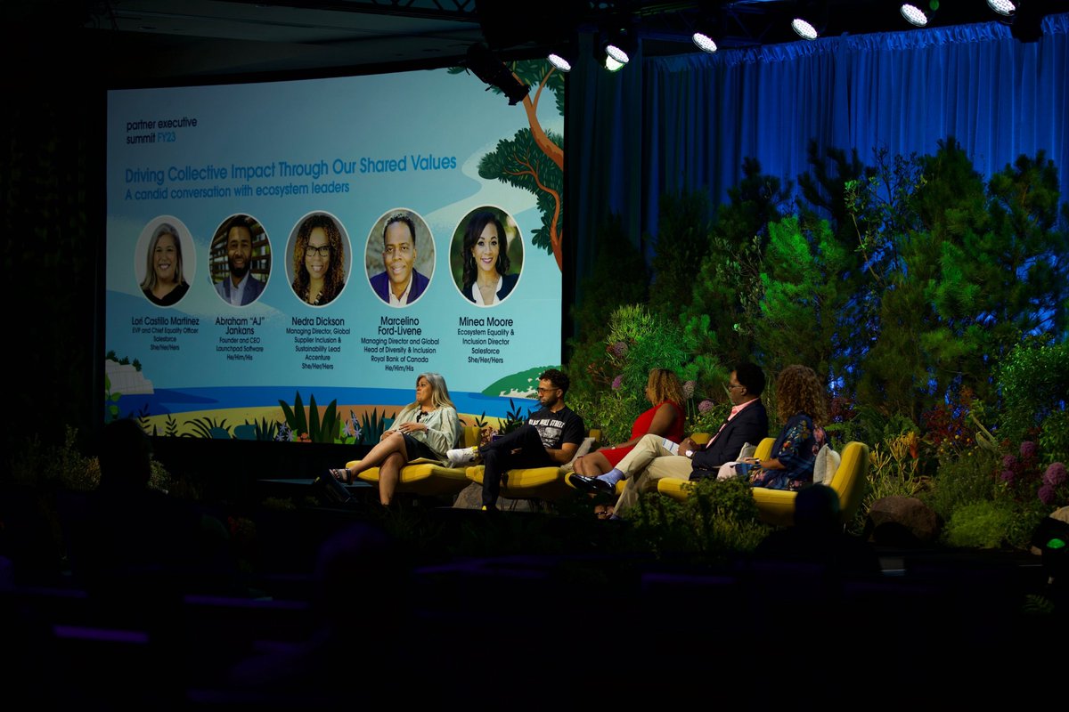LoriCastilloM's tweet image. It was such an honor speaking at #PESFY23 alongside these incredible leaders about #Equality and building a better future that includes everyone. Join us in taking the #PledgeForImpact @partnerforce @SalesforceEQ