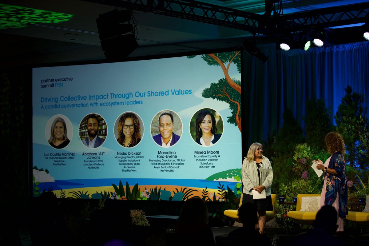LoriCastilloM's tweet image. It was such an honor speaking at #PESFY23 alongside these incredible leaders about #Equality and building a better future that includes everyone. Join us in taking the #PledgeForImpact @partnerforce @SalesforceEQ