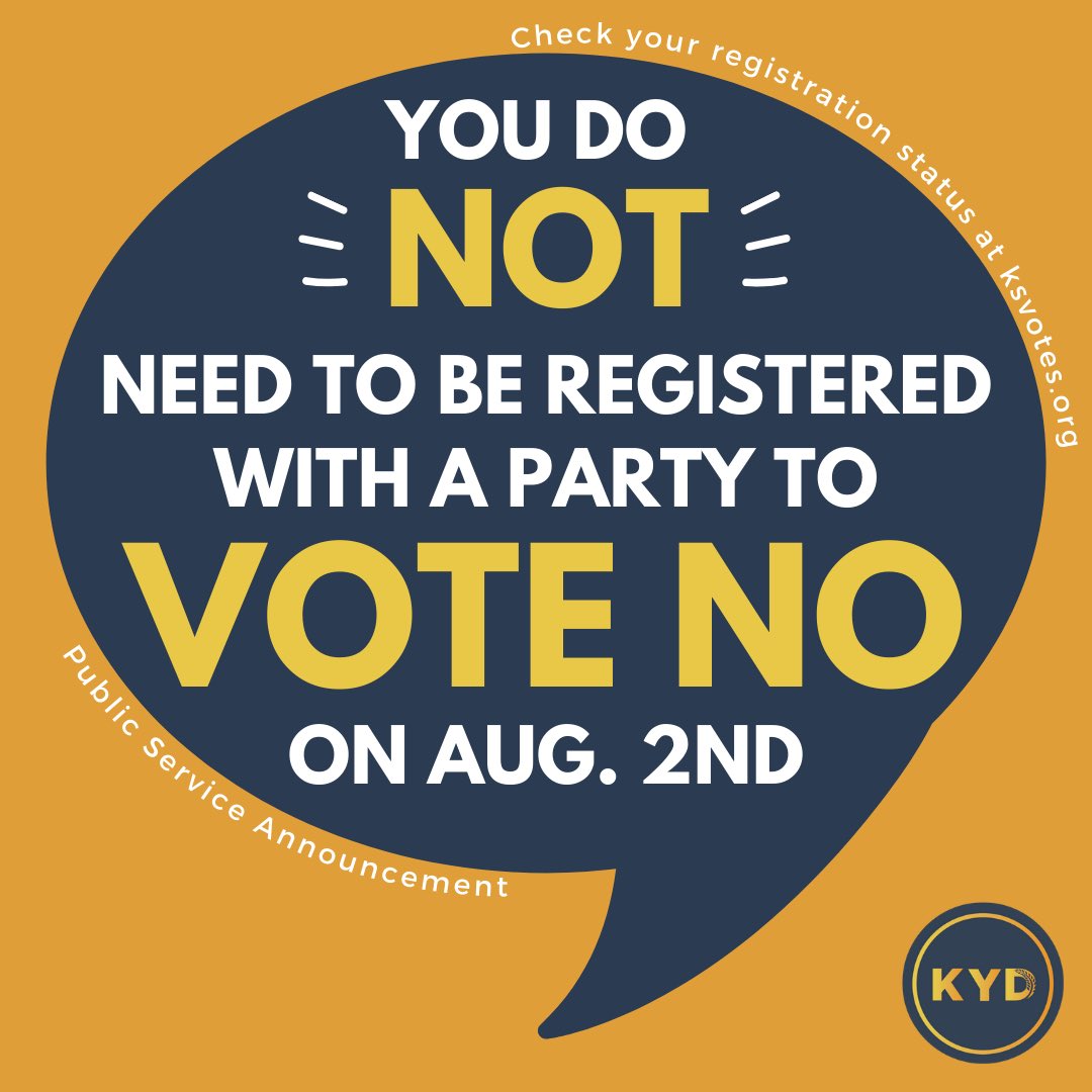 This referendum is going to take *all* hands on deck. 

Make sure you and those close to you are registered to vote in the August 2 Primary Election and encourage them to VOTE NO. 

Visit ksvotes.org to check your registration status. 

#ksleg #abortionrights #voteno