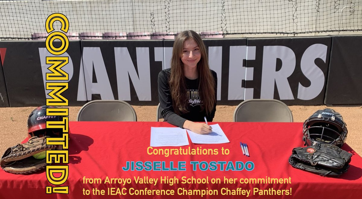 ChaffeySoftball's tweet photo. Congratulations to JISSELLE TOSTADO from Arroyo Valley High School on her commitment to the IEAC Conference Champion Chaffey Panthers!
#PantherProud #Panther4Life
@chaffeypanthers https://t.co/sLodQlBZRj