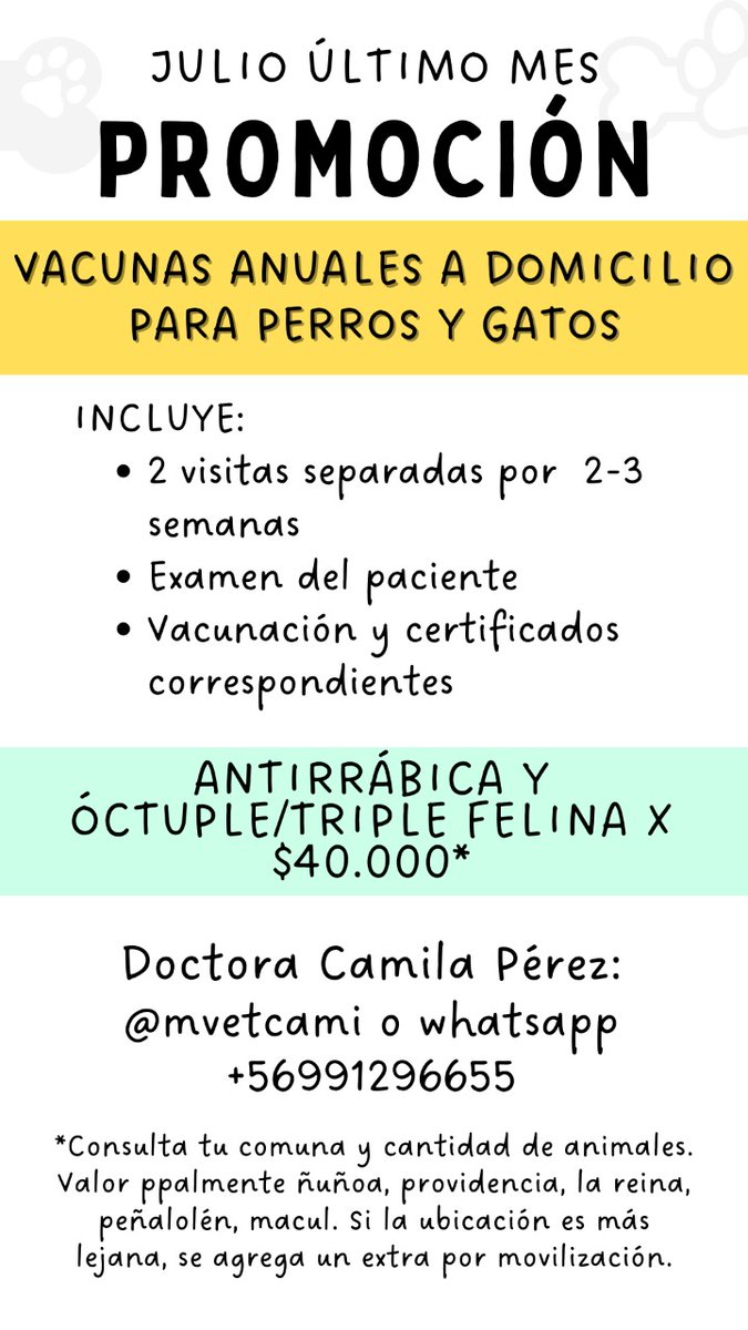 camipazpf's tweet photo. Julio, último mes con promoción de vacunas anuales a domicilio para perros y gatos! En la imagen un poco de información y cualquier duda que tengan me hablan!
*LA ANTIRRÁBICA SOLA TAMBIÉN ESTÁ EN PROMOCIÓN https://t.co/8Dx3Kybqbd