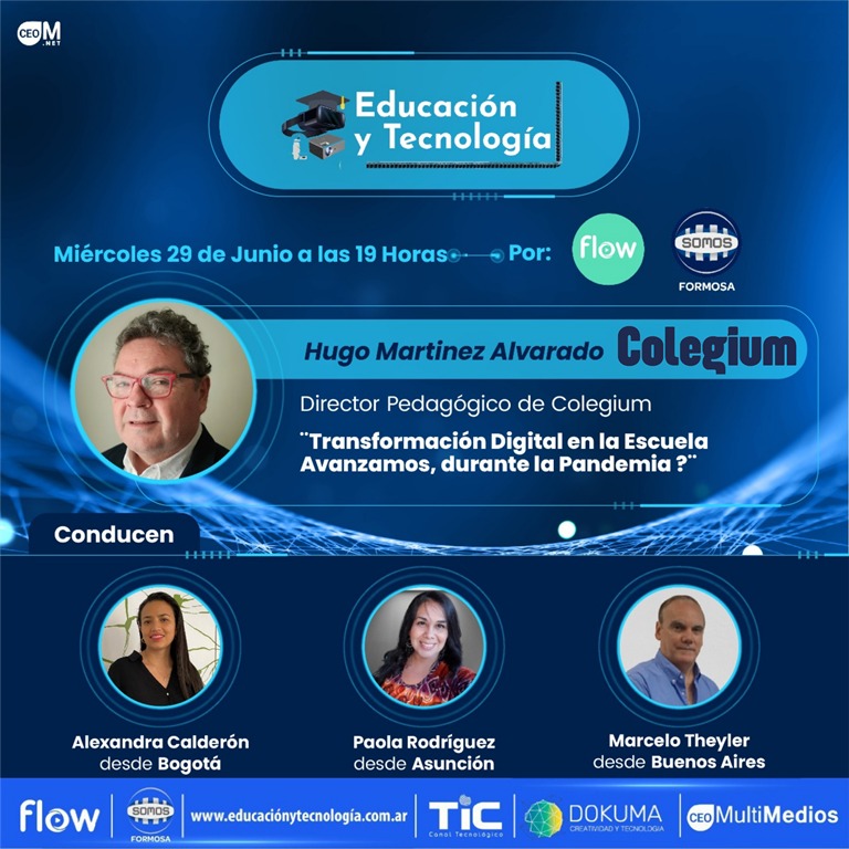 Esta tarde a las 18 horas de Chile tendremos una buena conversación sobre transformación digital escolar y pandemia.
Pueden seguir  y participar de la transmisión de transmisión desde educacionytecnologia.com.ar y tictv.com.py