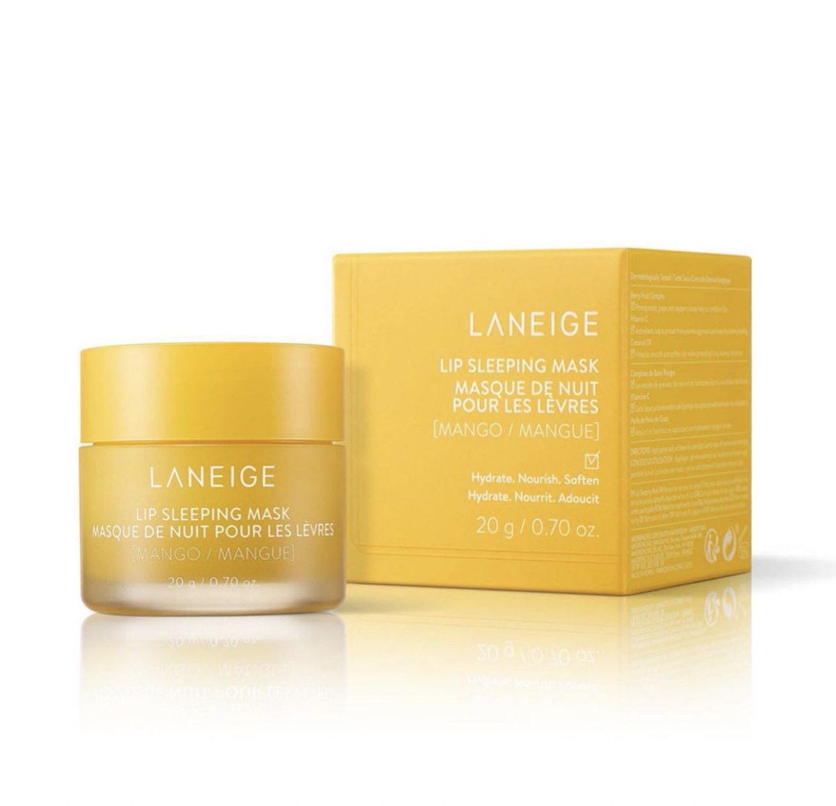 REVEALED  NEW! Lip Sleeping Mask with Hyaluronic Acid and Vitamin C in  MANGO  #laneige A leave-on lip mask that delivers intense moisture and  antioxidants $24 Online  July 6 @sephora