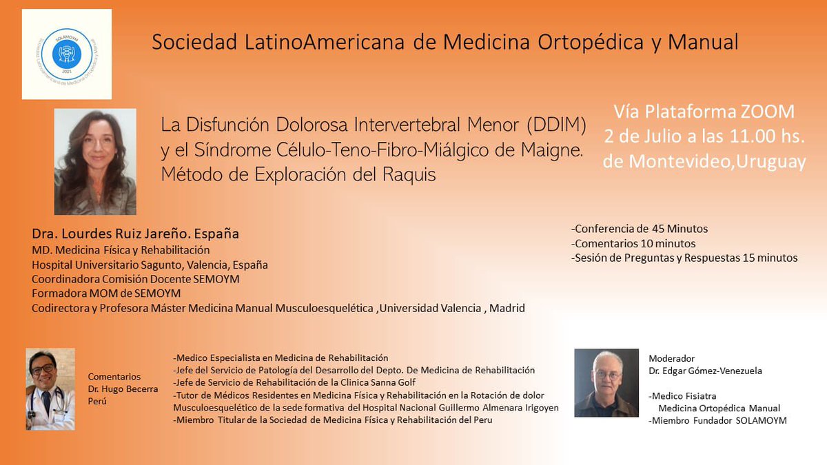 cdstran's tweet photo. Primera charla on line preparatoria del Curso/Congreso de Medicina Ortopédica Manual en Latinoamérica!! https://t.co/e7C04zixy0