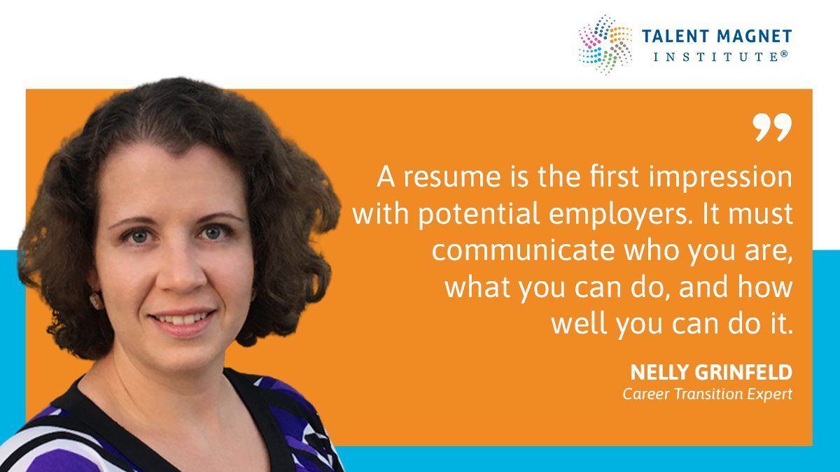 What do employers look for in a resume? 

Employers want to know sets you apart from other applicants- what your wow factor is. 

Access the full lesson here: bit.ly/3vz5yqb

#talentmagnetinstitute #leadershipdevelopment