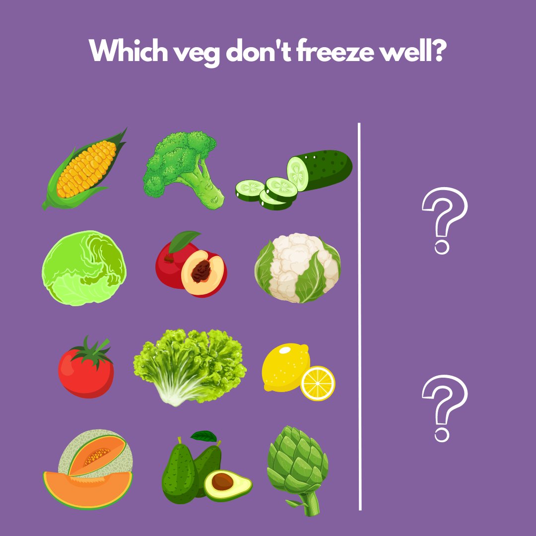 LFHW_ca's tweet image. #FoodStorage 101! Do you know which of these veggies aren’t suitable for the freezer? 
-
Conservation des aliments 101! Savez-vous lesquels de ces légumes ne se congèlent pas bien? Indiquez votre réponse dans la zone de commentaires!

#FreezerTips #FoodWaste #LoveFoodHateWasteCA