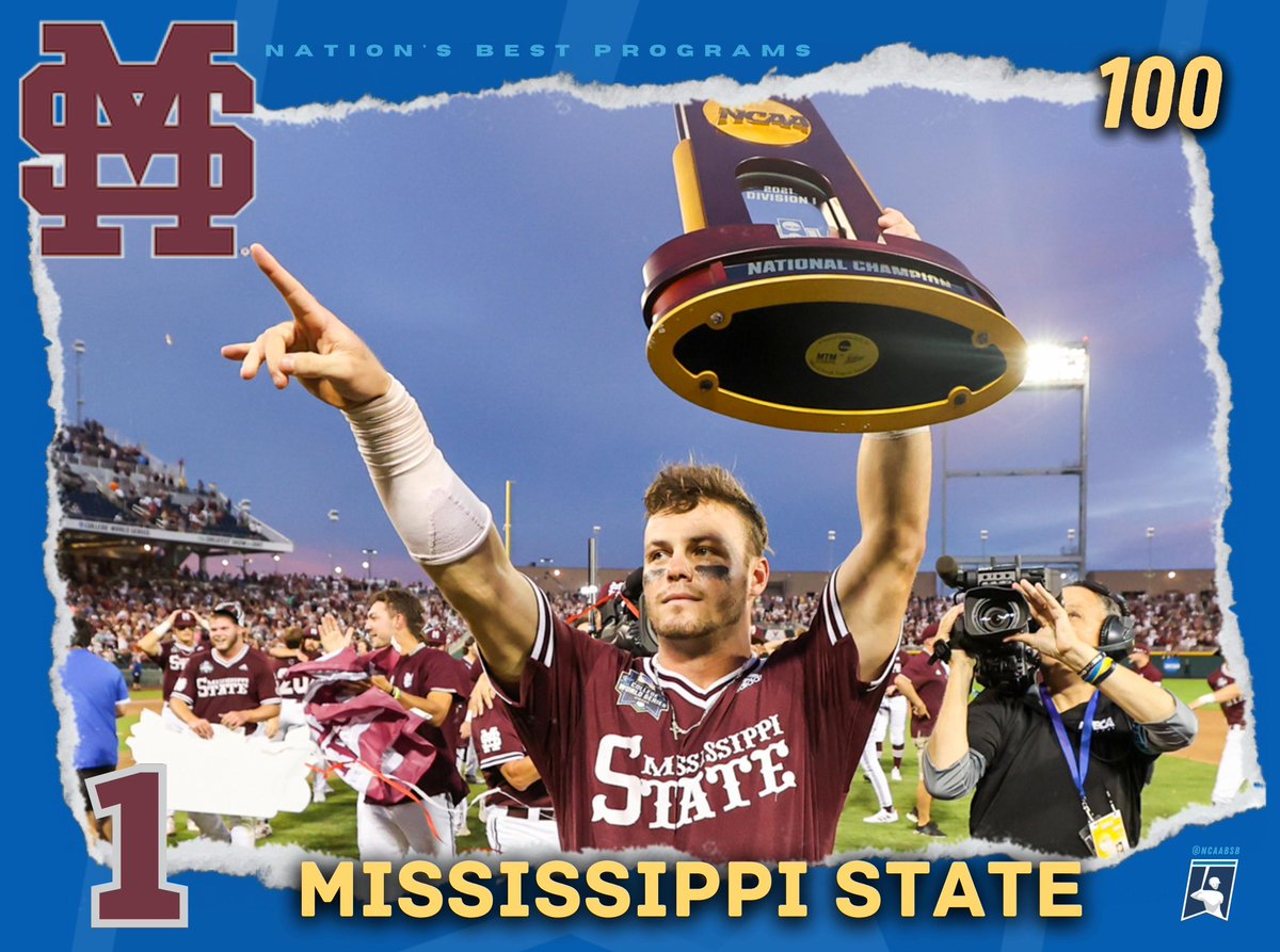 NCAABSB's tweet photo. 1. @HailStateBB

1 National Championship
3 Trips to Omaha

4 Super Regionals
4 NCAA Tournament Appearances

 #𝐁𝐒𝐁𝐬𝐭𝐚𝐭𝐬 ⚾️ https://t.co/FzWnuVHWzH