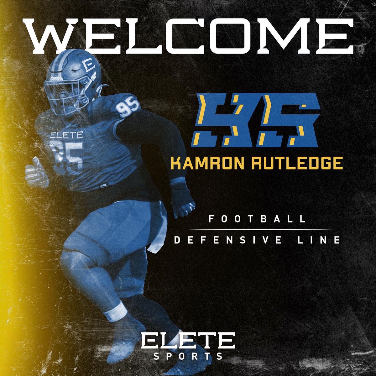 eletesports's tweet photo. We are excited to announce @KamronRutledge as a member of the @eletesports team! Elete Sports helps athletes professionally brand themselves with custom logo and merch designs while handling all the business and sharing profits. https://t.co/nJJB3zEsIP