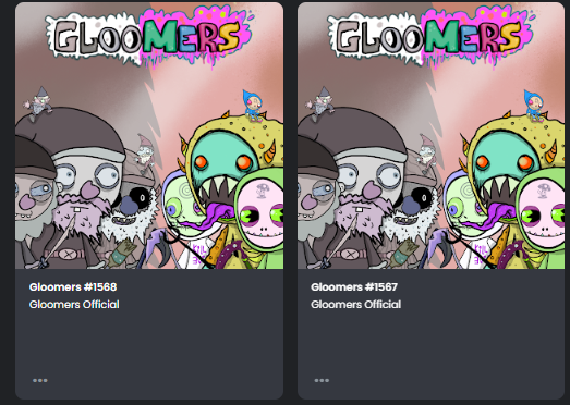 Just minted @GloomersNFT  1568 and 1567. Where are my Gloomers at?