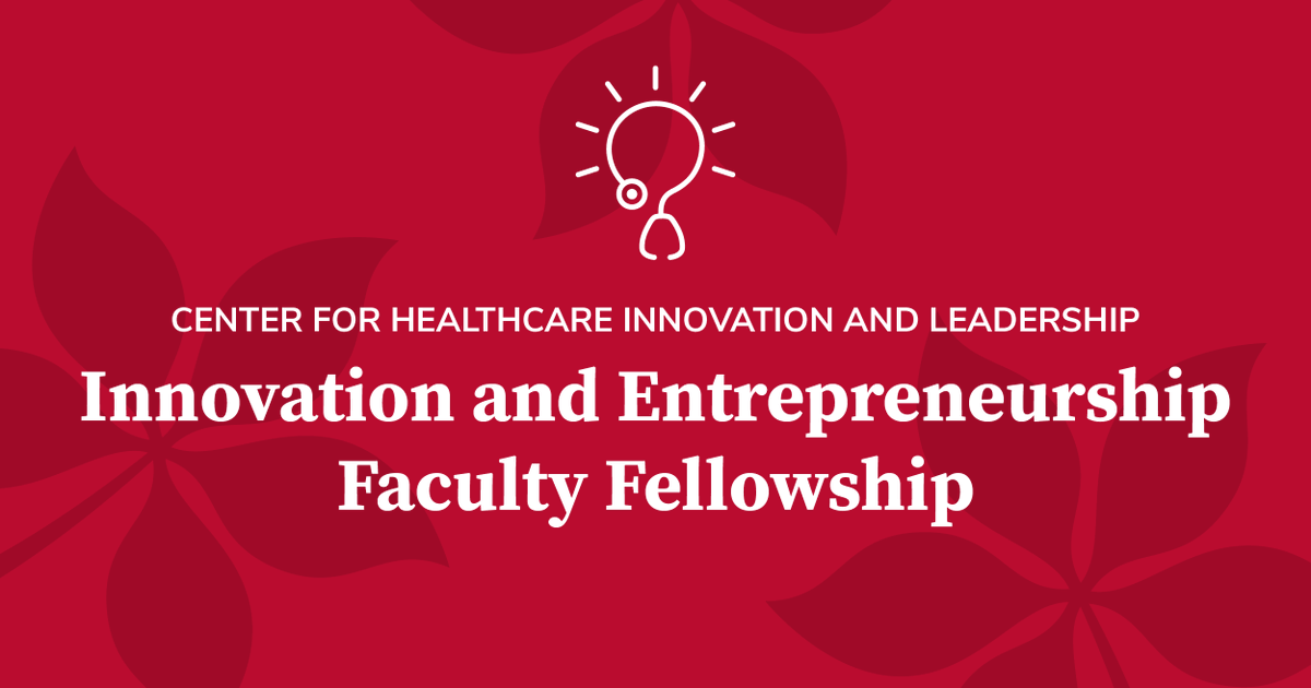 Pursue a passion project and fuel your inner innovator through our Center for Healthcare Innovation and Leadership’s #Innovation and #Entrepreneurship Faculty Fellowship! All faculty are eligible. Applications are due August 15. Learn more and apply today: bit.ly/3bHzUR6
