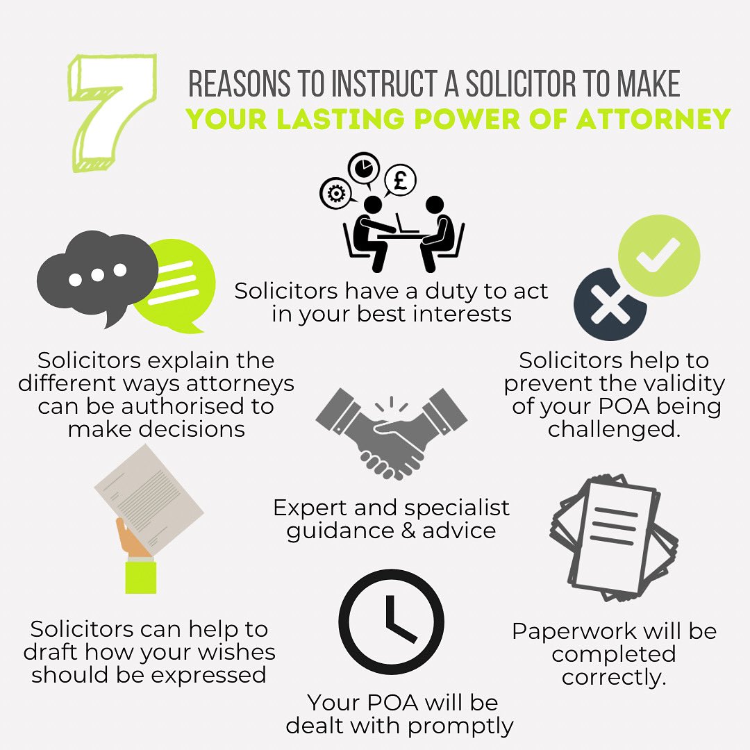 Have a read of our top 7 reasons as to why you should always consider instructing a Solicitor to help with putting in place your Power of Attorney!

If you require help &amp; assistance of our Wills &amp; Probate team they are here to help! 

To get in touch, contact us on 01754 897150